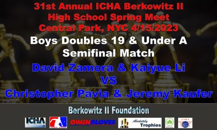 Boys Doubles 19 & Under A Semifinal Match – David Zamora & Kaiyue Li vs Christopher Pavia & Jeremy Kaufer